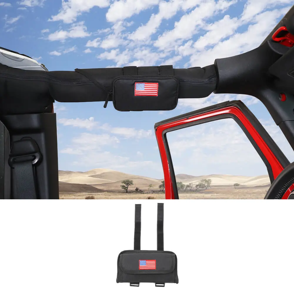For Jeep Wrangler CJ YJ TJ JK JKU JL JLU & Gladiator JT Roll Bar Sunglasses Holder Storage Bag - Image 7