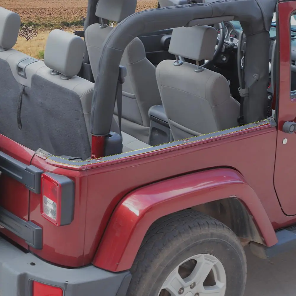 For 2007-2018 Jeep Wrangler JK 2Door Rubber Black Car Roof Mounting Hole Pad Cover - Image 3