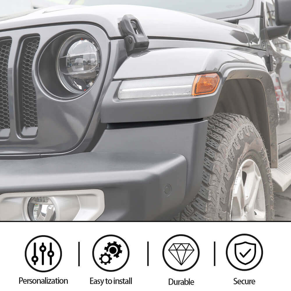 For 2018+ Jeep Wrangler JL/Gladiator JT Rubber Seal Strips Wheel Eyebrow Mudguard - Image 7