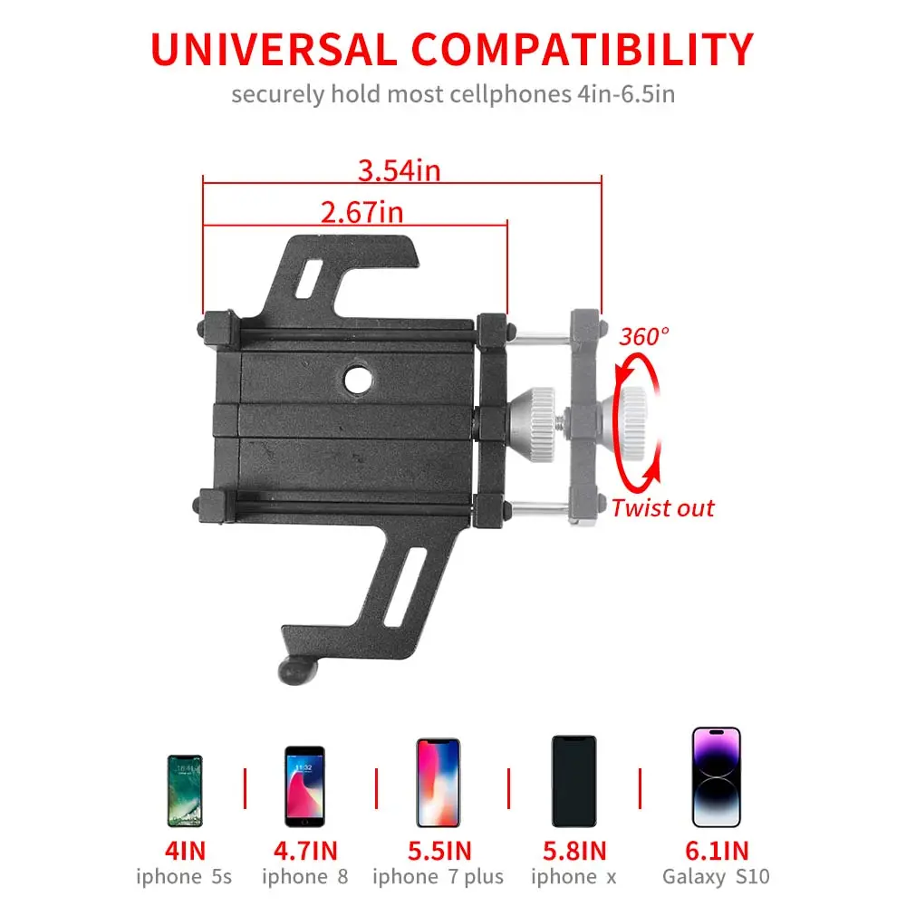 For 2018-2023 Jeep Wrangler JL JLU & Gladiator JT Dashboard Bar Phone Holder, Rugged Heavy Duty Cell Mount - Image 3