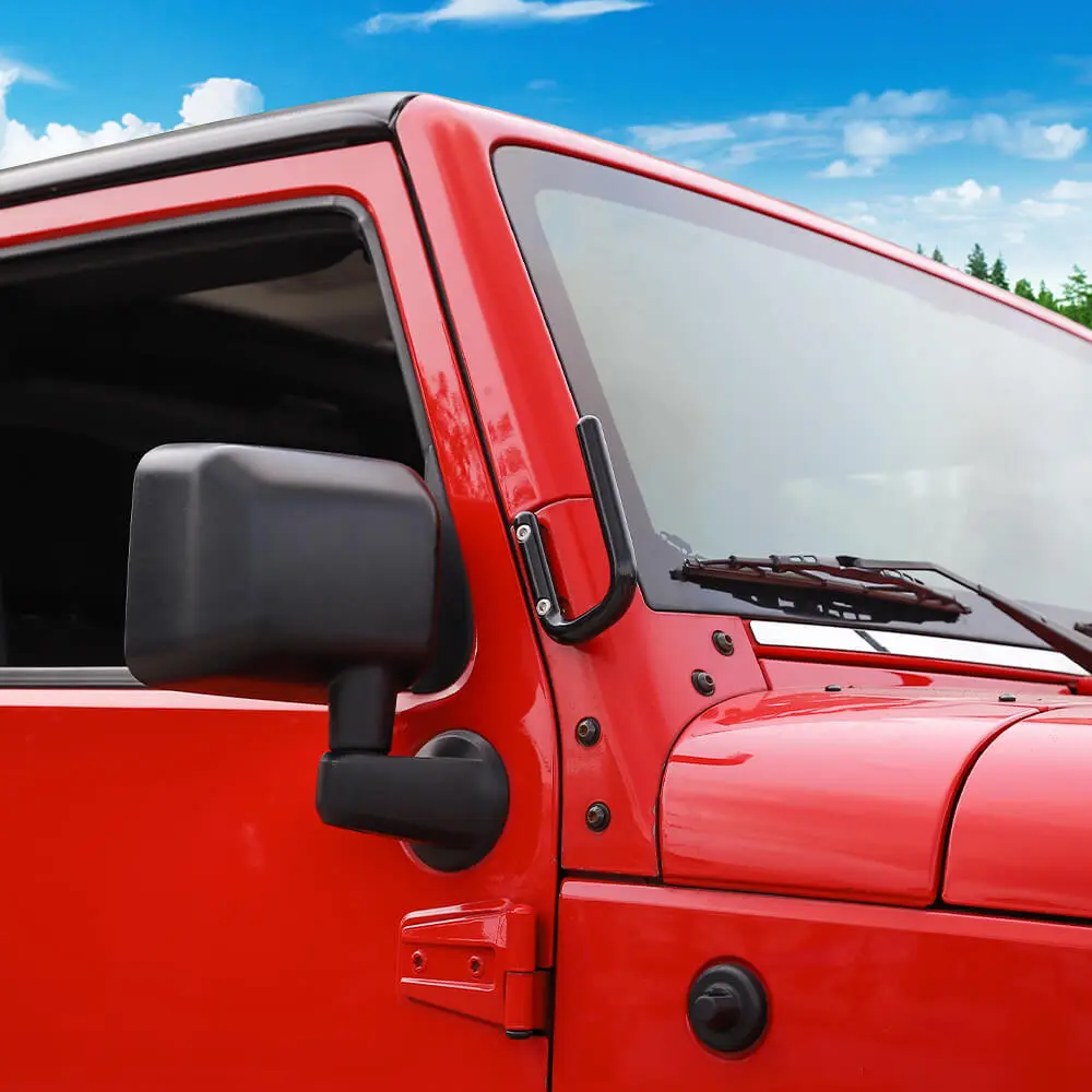 For 2007-2018 Jeep Wrangler JK Side A-Pillar Column Grab Handle Metal Armrest Handle Black - Image 3