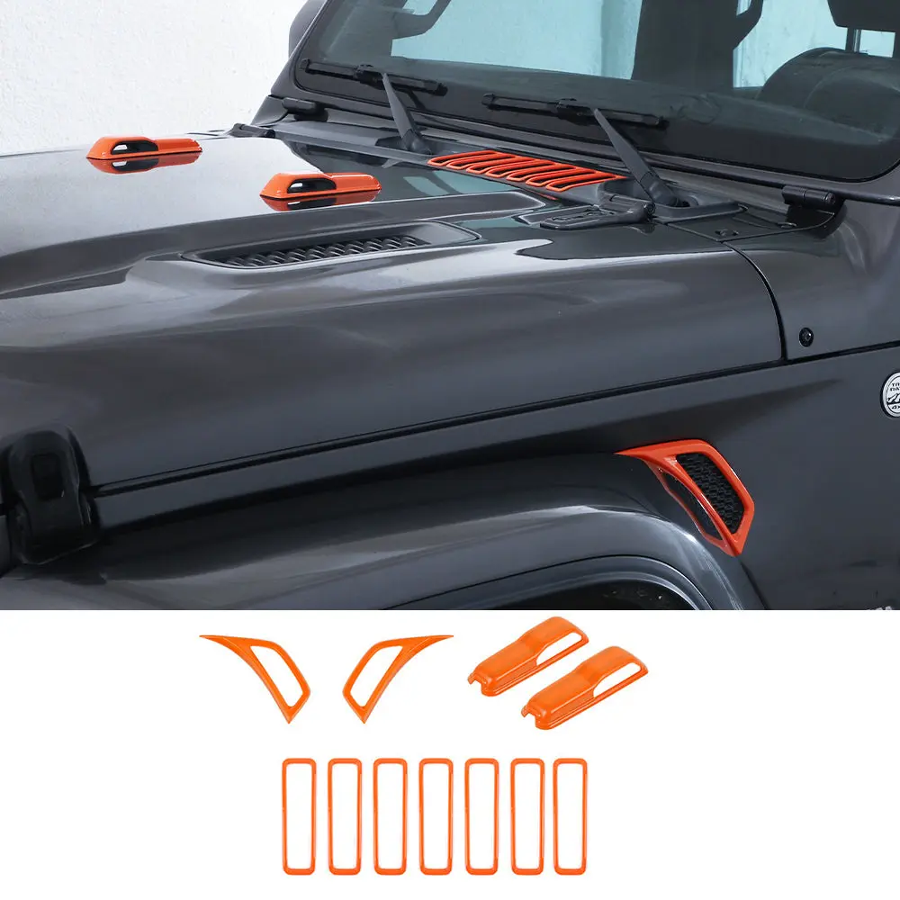 For 2018+ Jeep Wrangler JL JT Side Fender Engine Hood Hinge Air Inlet Trim - Image 10