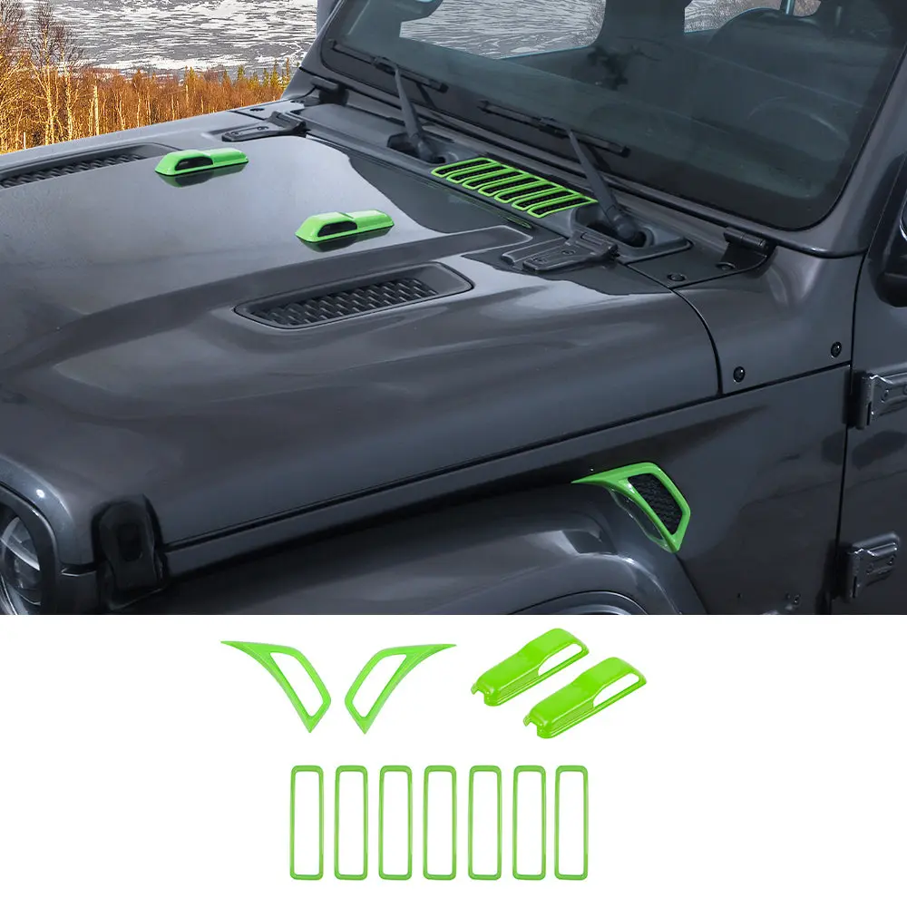 For 2018+ Jeep Wrangler JL JT Side Fender Engine Hood Hinge Air Inlet Trim - Image 12