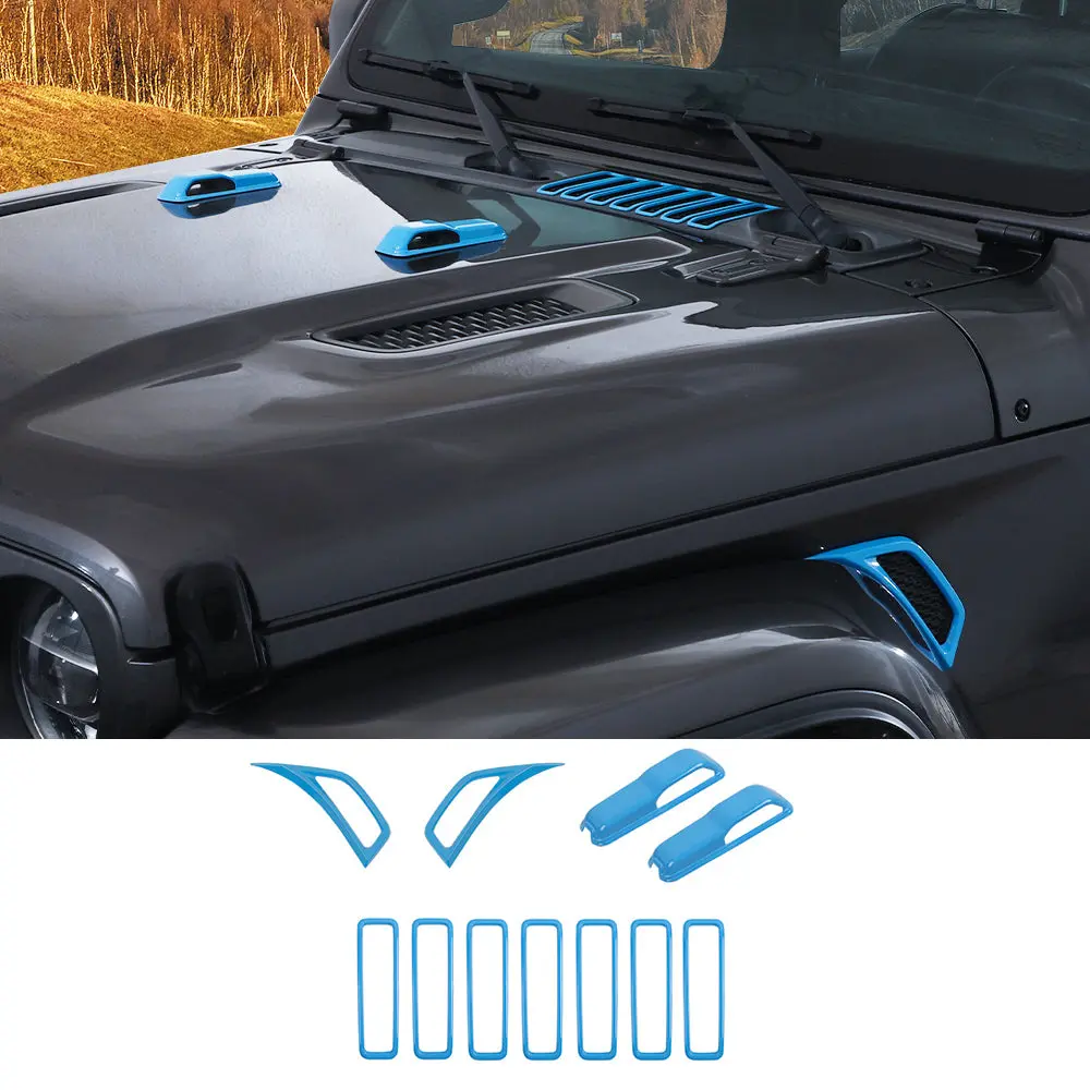 For 2018+ Jeep Wrangler JL JT Side Fender Engine Hood Hinge Air Inlet Trim - Image 14