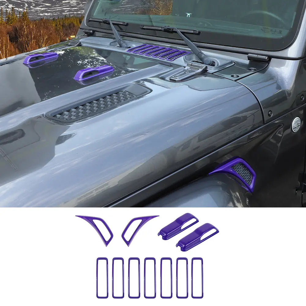 For 2018+ Jeep Wrangler JL JT Side Fender Engine Hood Hinge Air Inlet Trim - Image 15