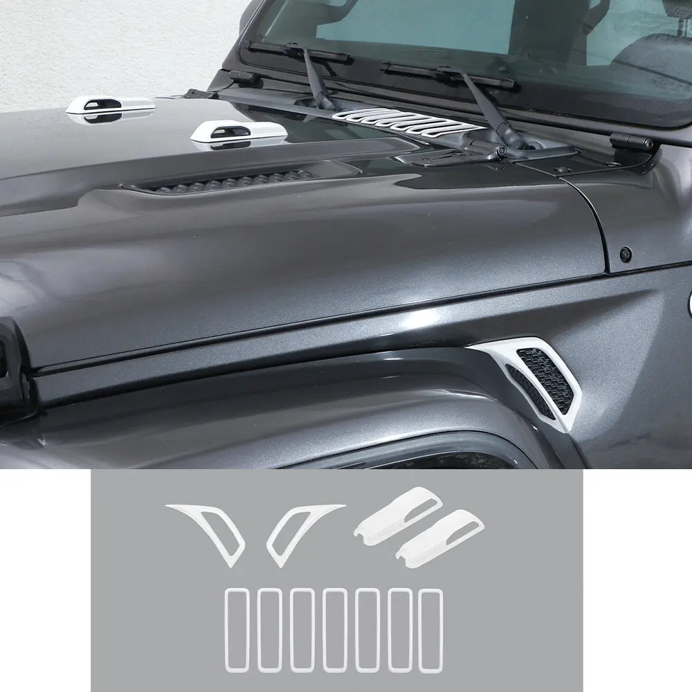 For 2018+ Jeep Wrangler JL JT Side Fender Engine Hood Hinge Air Inlet Trim - Image 17