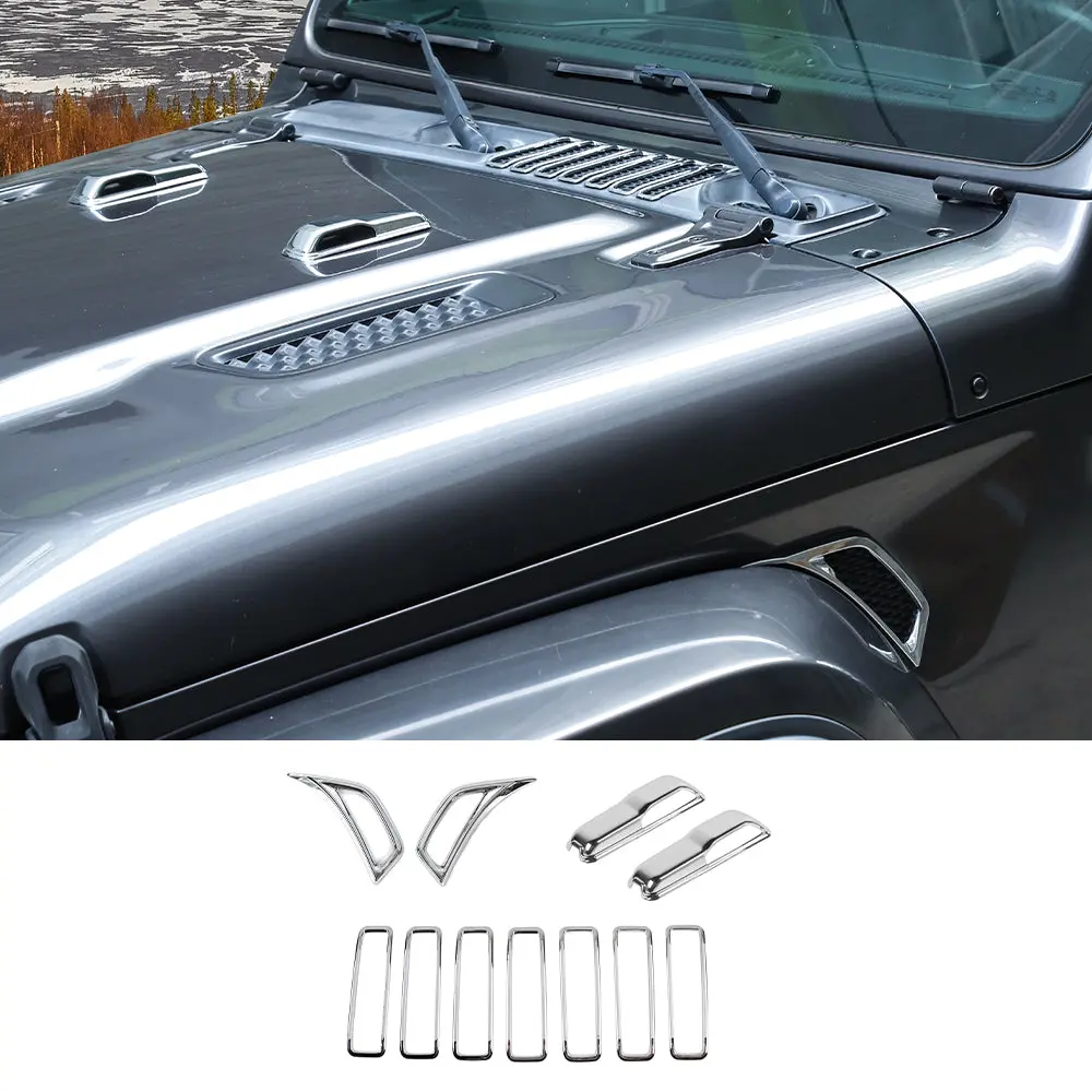 For 2018+ Jeep Wrangler JL JT Side Fender Engine Hood Hinge Air Inlet Trim - Image 18