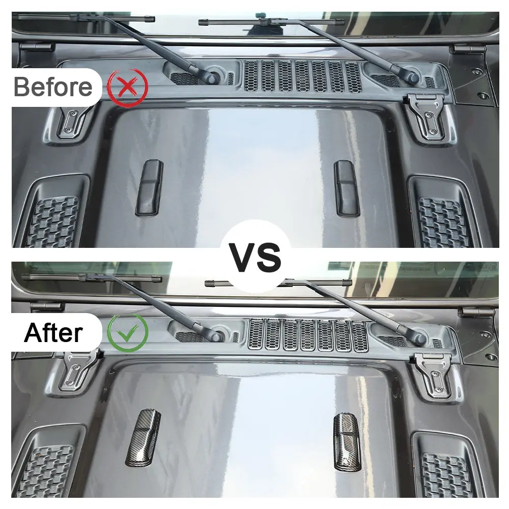 For 2018+ Jeep Wrangler JL JT Side Fender Engine Hood Hinge Air Inlet Trim - Image 2