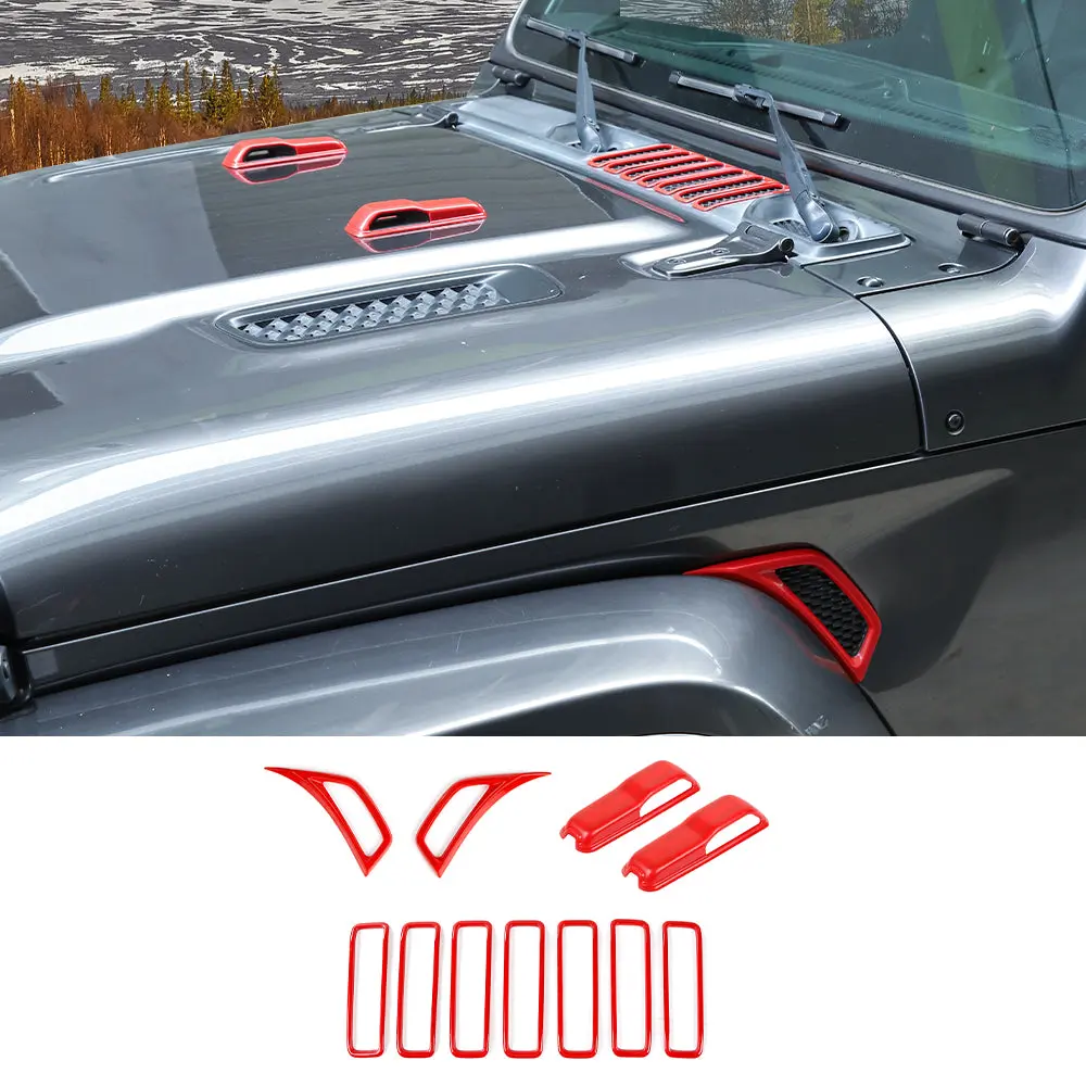 For 2018+ Jeep Wrangler JL JT Side Fender Engine Hood Hinge Air Inlet Trim - Image 9