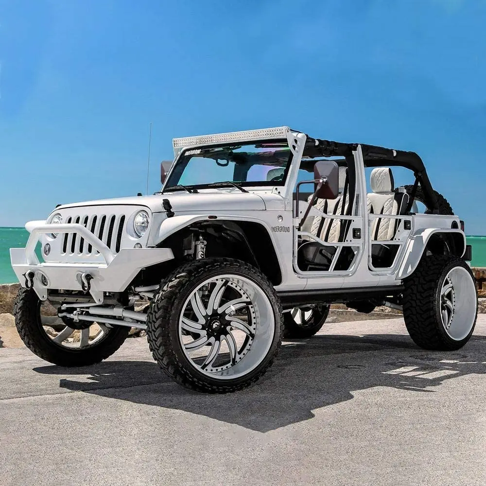 For Jeep Wrangler CJ YJ TJ JK JL & JT Side Mirrors Square Doorless Rear View Quick Release Mirrors Textured - Image 11