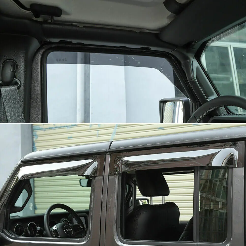 For 2018+ Jeep Wrangler JL Gladiator JT Side Window Visors Rain Shield Guards - Image 4