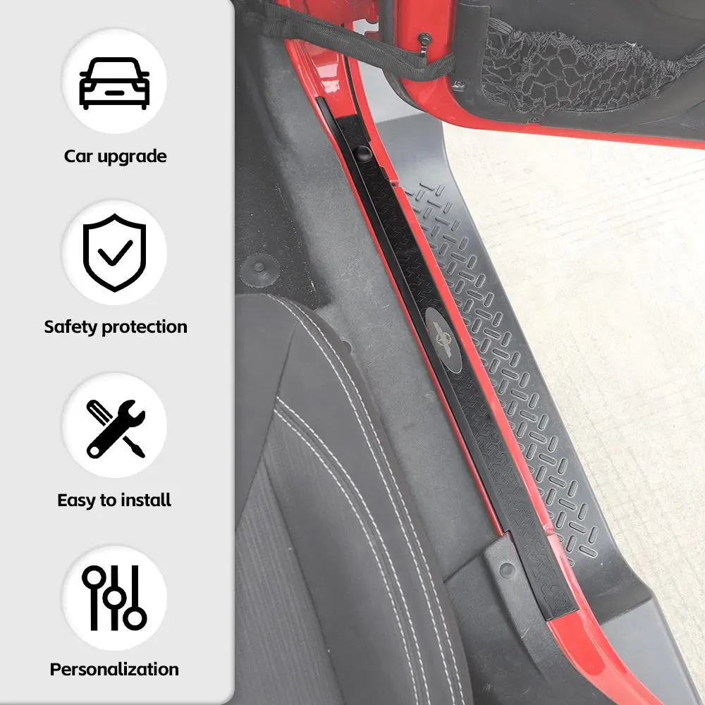 For 2007-2018 Jeep Wrangler JK JKU Sill Plate Protector Guards Strip Cover Star - Image 7