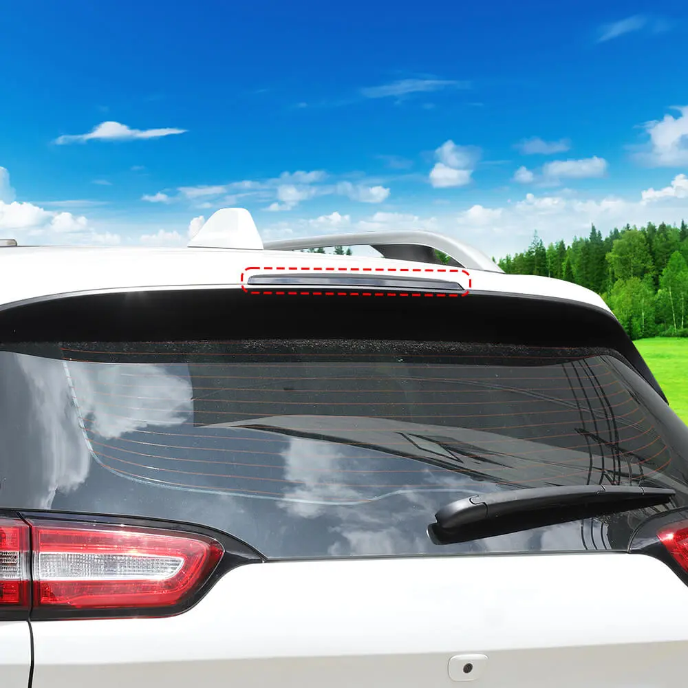 For 2014+ Jeep Cherokee Smoked Black High Brake Light Trim Cover - Image 3