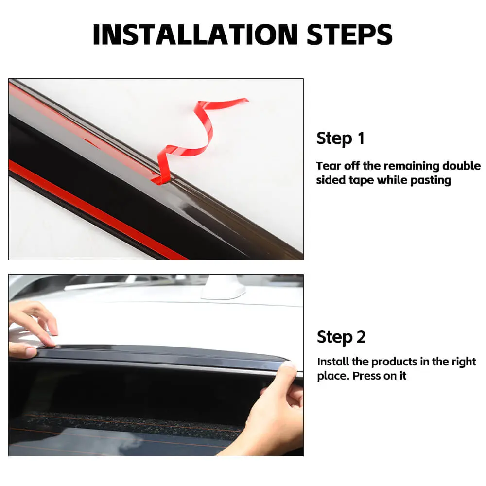 For 2014+ Jeep Cherokee Smoked Black High Brake Light Trim Cover - Image 5