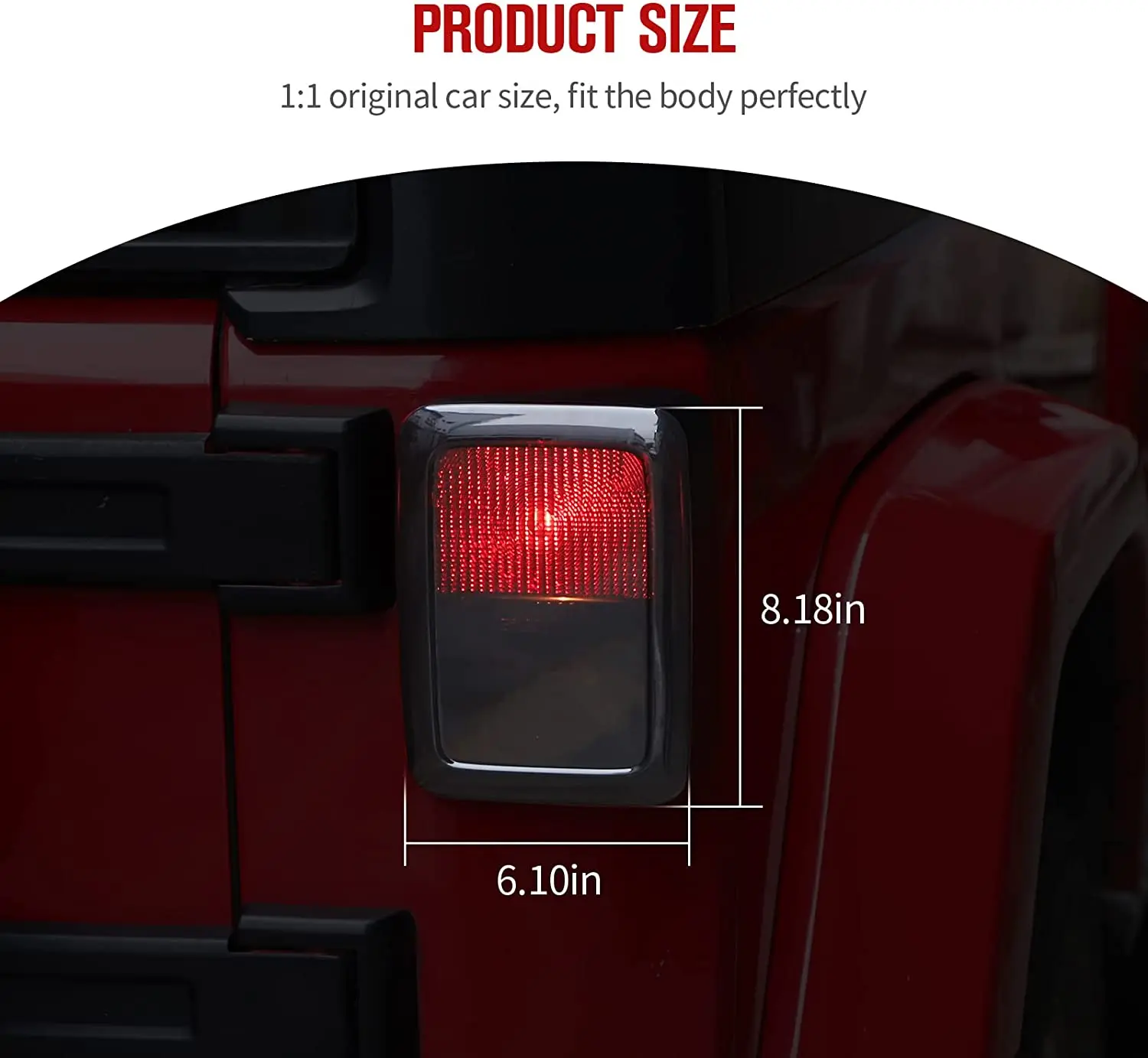 For 2007-2018 Jeep Wrangler JK JKU LED Tail Light Covers Rear Lamp Guards Smoked Black - Image 3