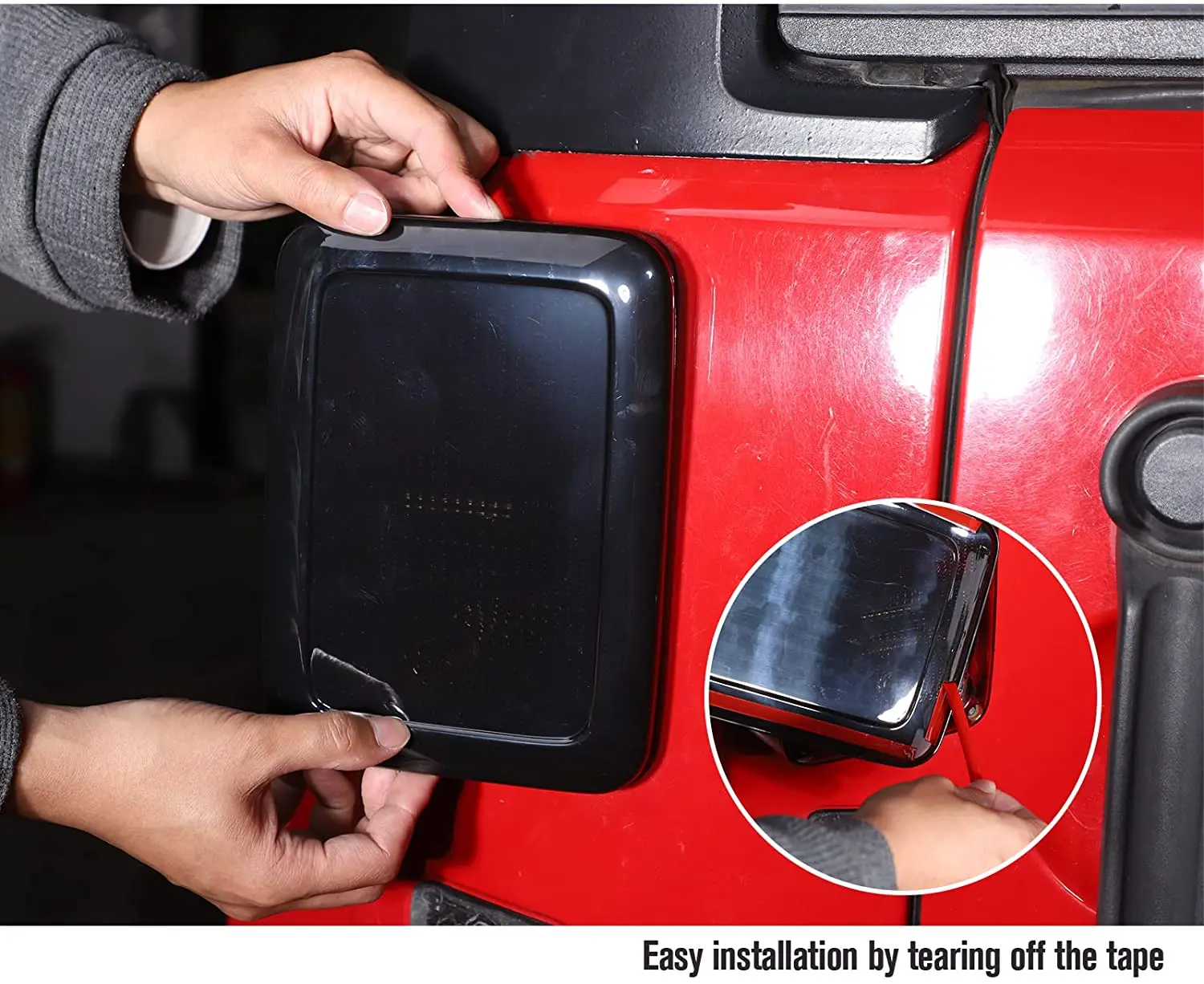 For 2007-2018 Jeep Wrangler JK JKU LED Tail Light Covers Rear Lamp Guards Smoked Black - Image 4