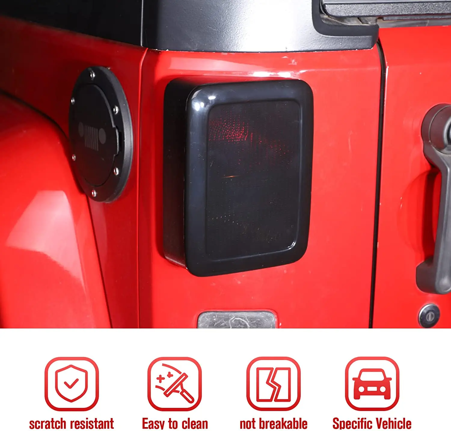 For 2007-2018 Jeep Wrangler JK JKU LED Tail Light Covers Rear Lamp Guards Smoked Black - Image 5