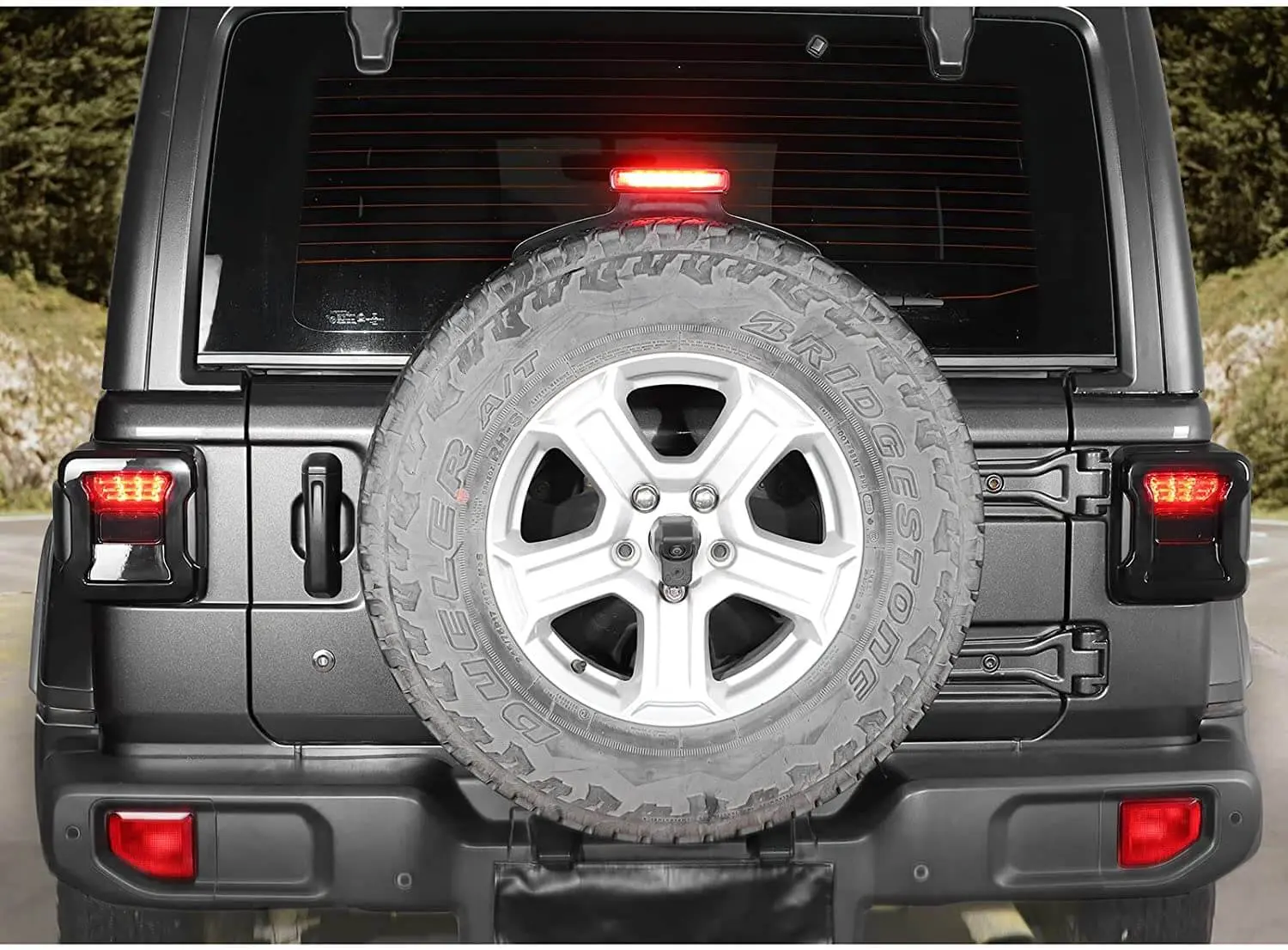 For 2018+ Jeep Wrangler JL JLU LED Tail Light Covers Rear Light Guards, Smoked Black - Image 4
