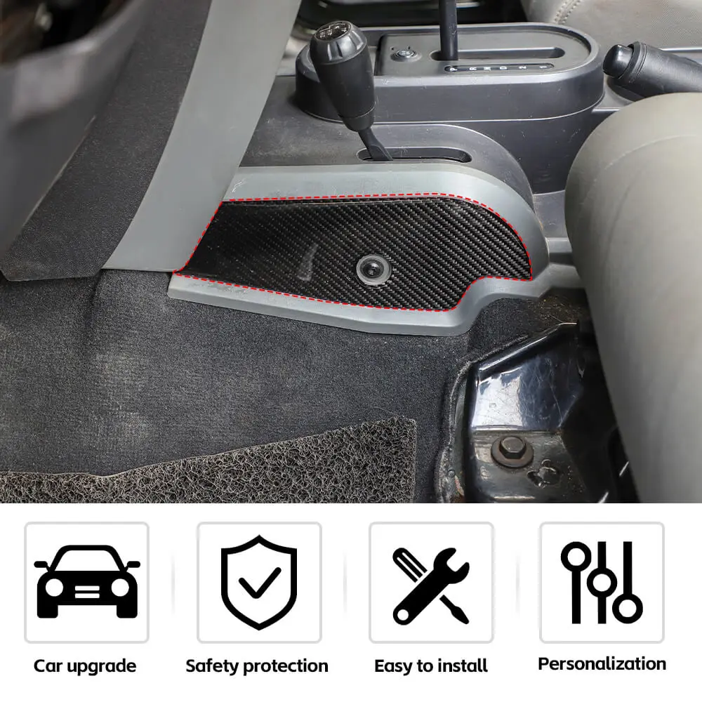 For 2007-2010 Jeep Wrangler JK Soft Carbon Fiber Gear Shift Side Panel Trim Stickers - Image 6