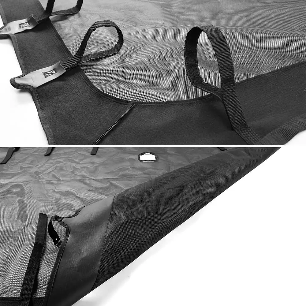 For 2007-2018 Jeep Wrangler JK JKU 4 Door Soft Leather Sunshade Top Full Length Cover Black - Image 10