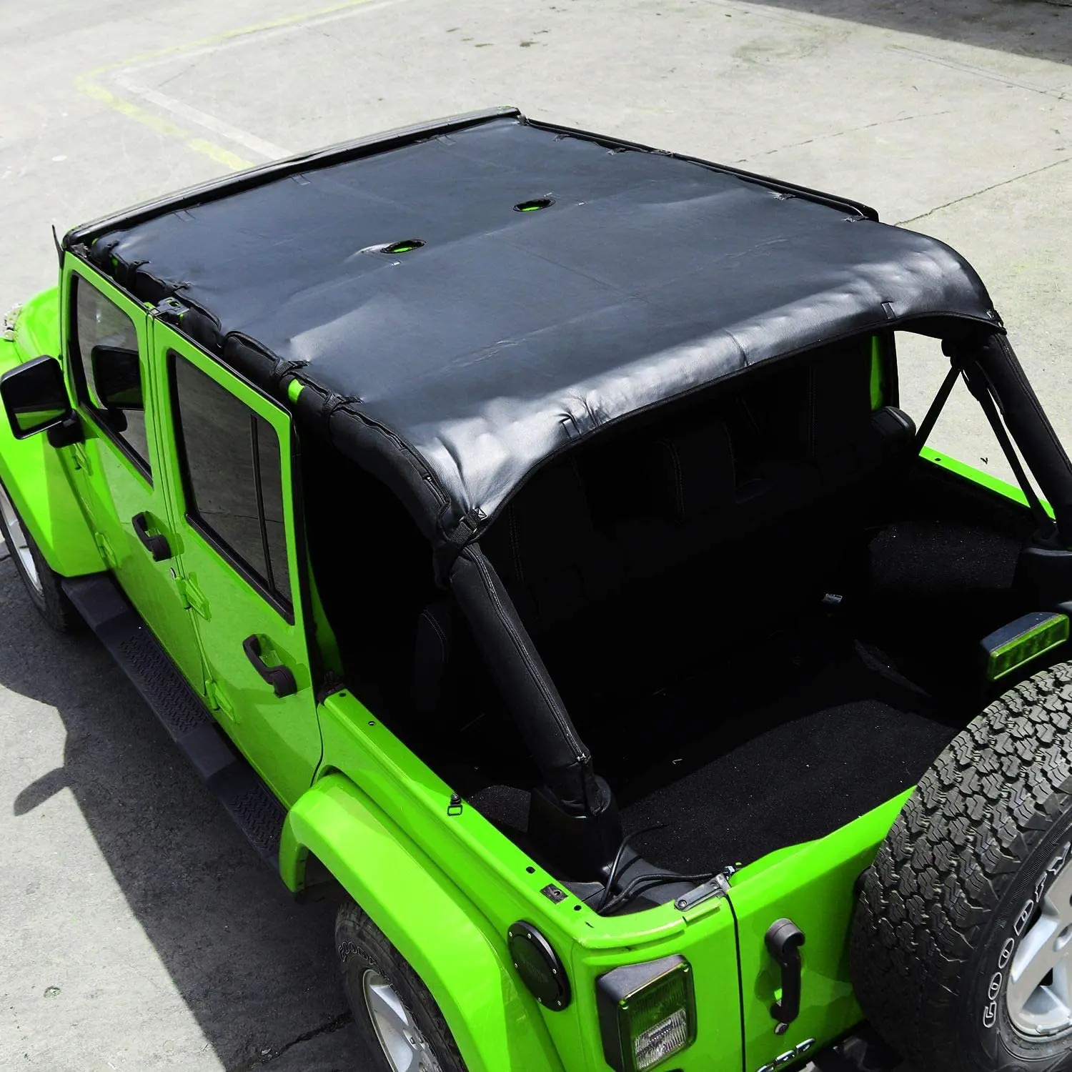 For 2007-2018 Jeep Wrangler JK JKU 4 Door Soft Leather Sunshade Top Full Length Cover Black - Image 12