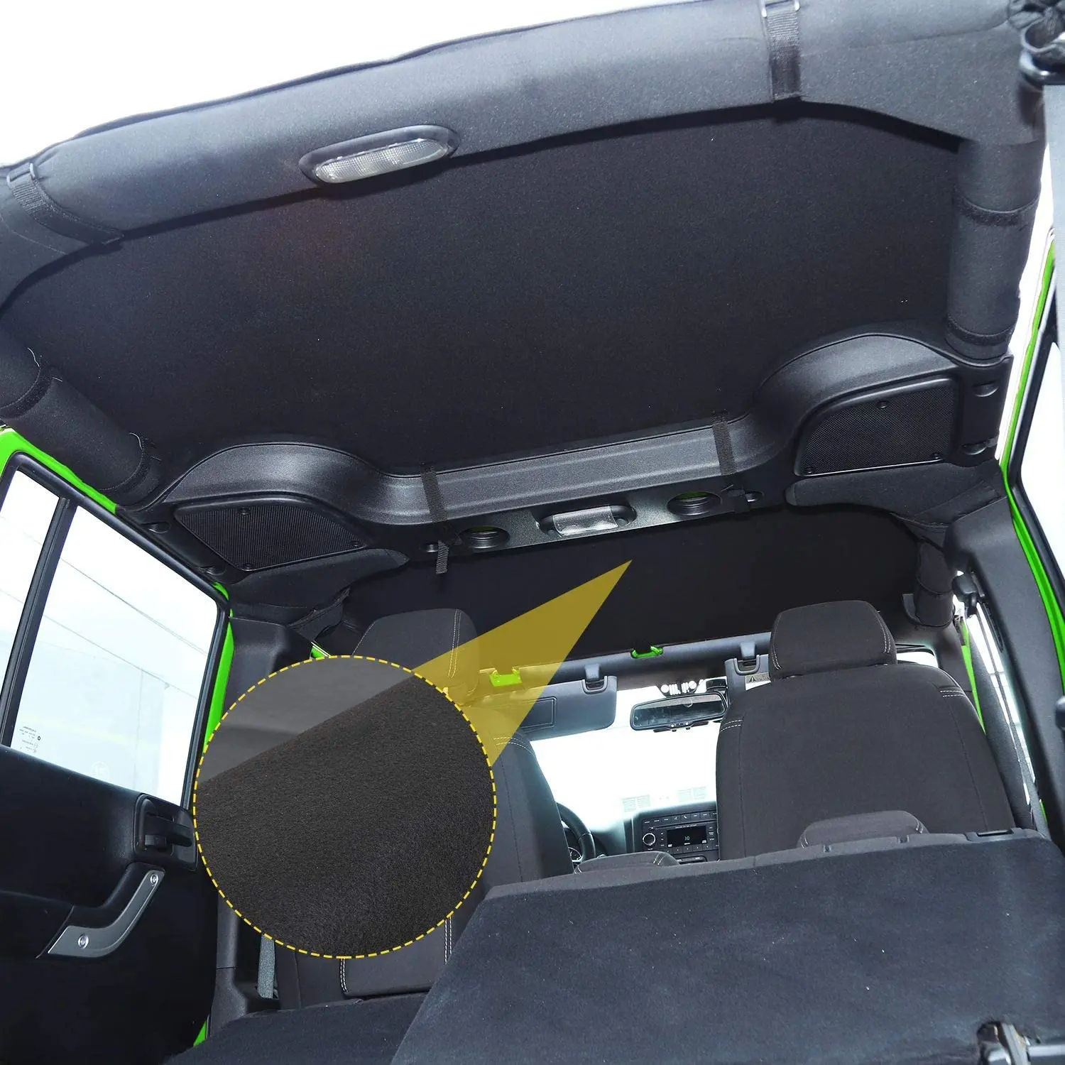 For 2007-2018 Jeep Wrangler JK JKU 4 Door Soft Leather Sunshade Top Full Length Cover Black - Image 13