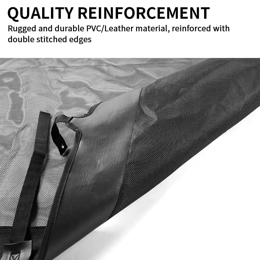 For 2007-2018 Jeep Wrangler JK JKU 4 Door Soft Leather Sunshade Top Full Length Cover Black - Image 7