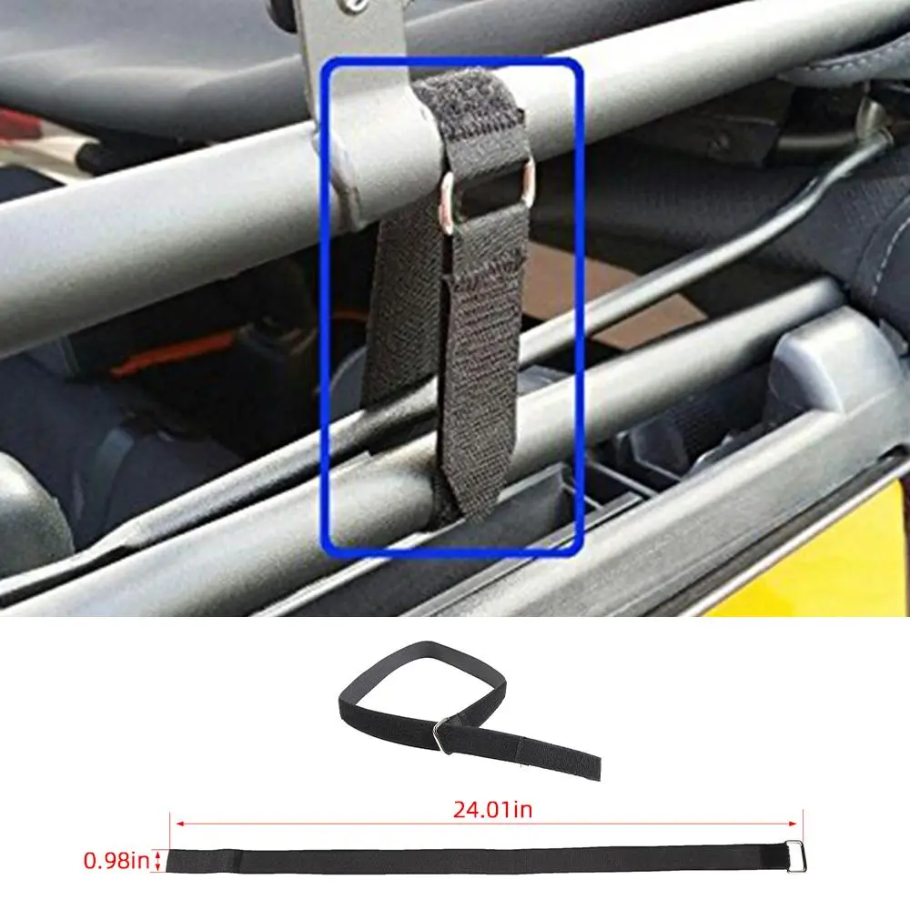 For Jeep Wrangler CJ YJ TJ JK JL JT Soft Top Rear Window Roll-Up Snap Straps - Image 8