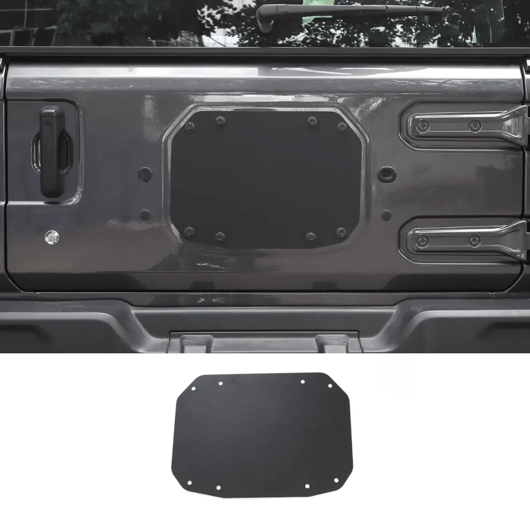 For 2018+ Jeep Wrangler JL JLU Tailgate Spare Tire Carrier Delete Filler Plate Vent Cover Plate Trim - Image 6