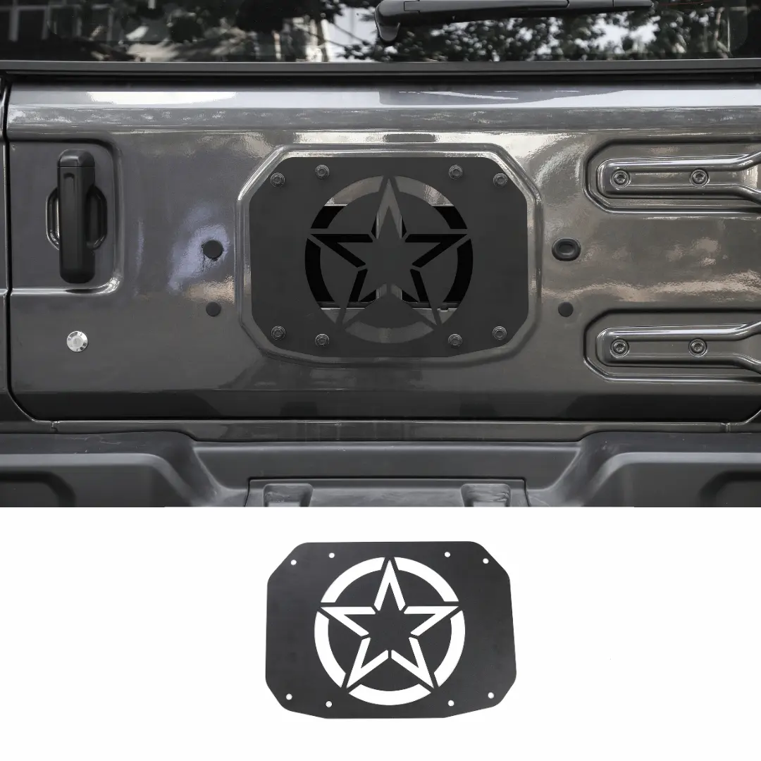 For 2018+ Jeep Wrangler JL JLU Tailgate Spare Tire Carrier Delete Filler Plate Vent Cover Plate Trim - Image 7