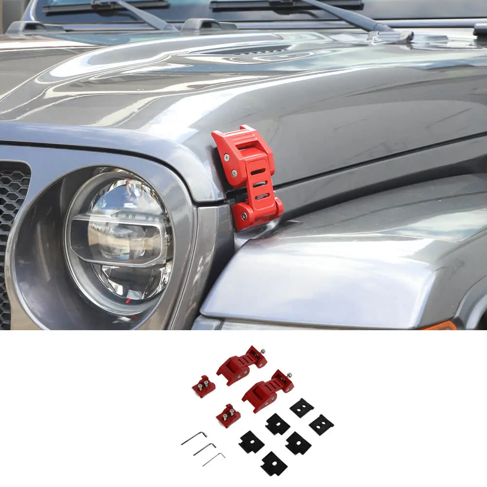 For 2007+ Jeep Wrangler JK JL & Gladiator JT Stainless Steel Hood Latches Hood Lock Catch Kit - Image 11