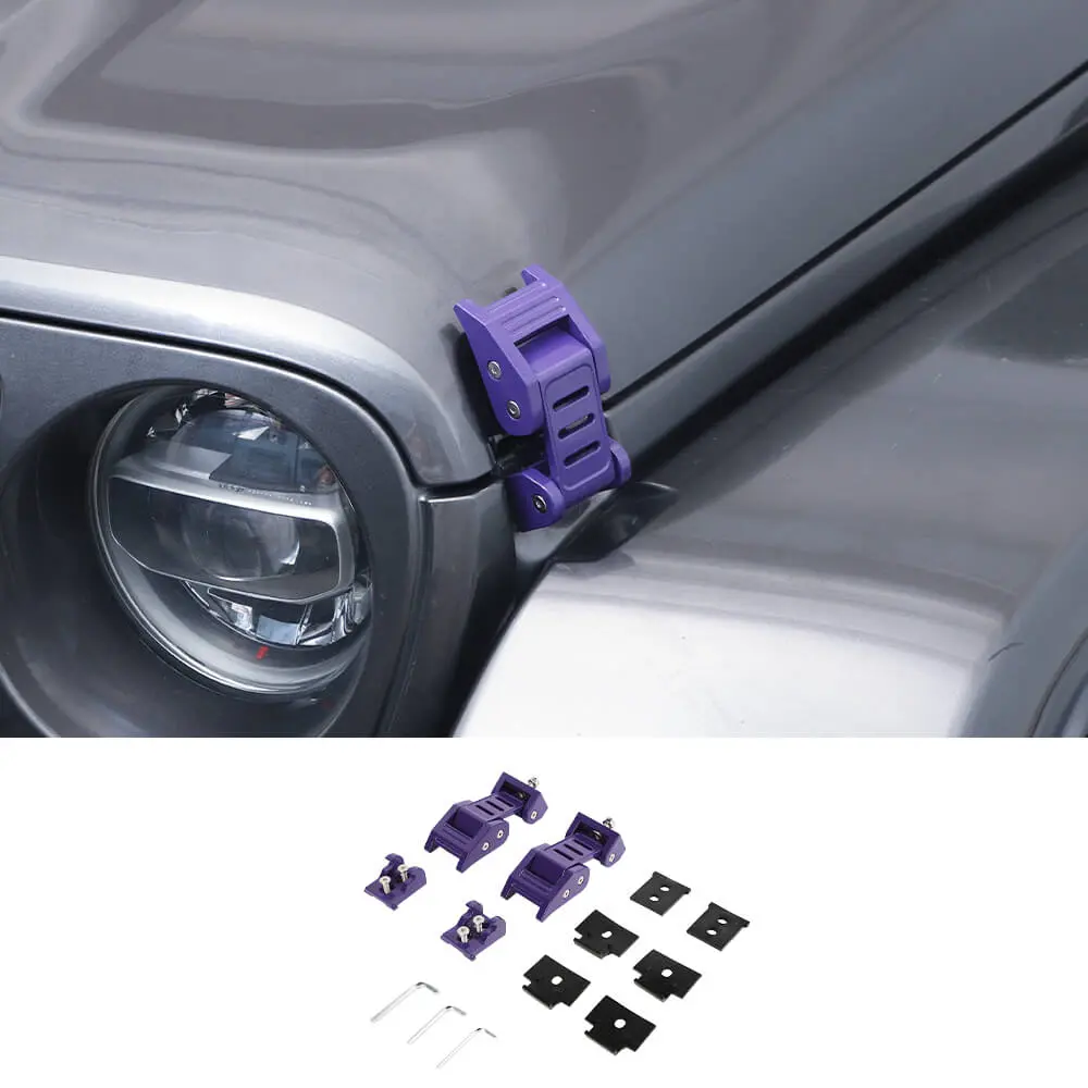For 2007+ Jeep Wrangler JK JL & Gladiator JT Stainless Steel Hood Latches Hood Lock Catch Kit - Image 12
