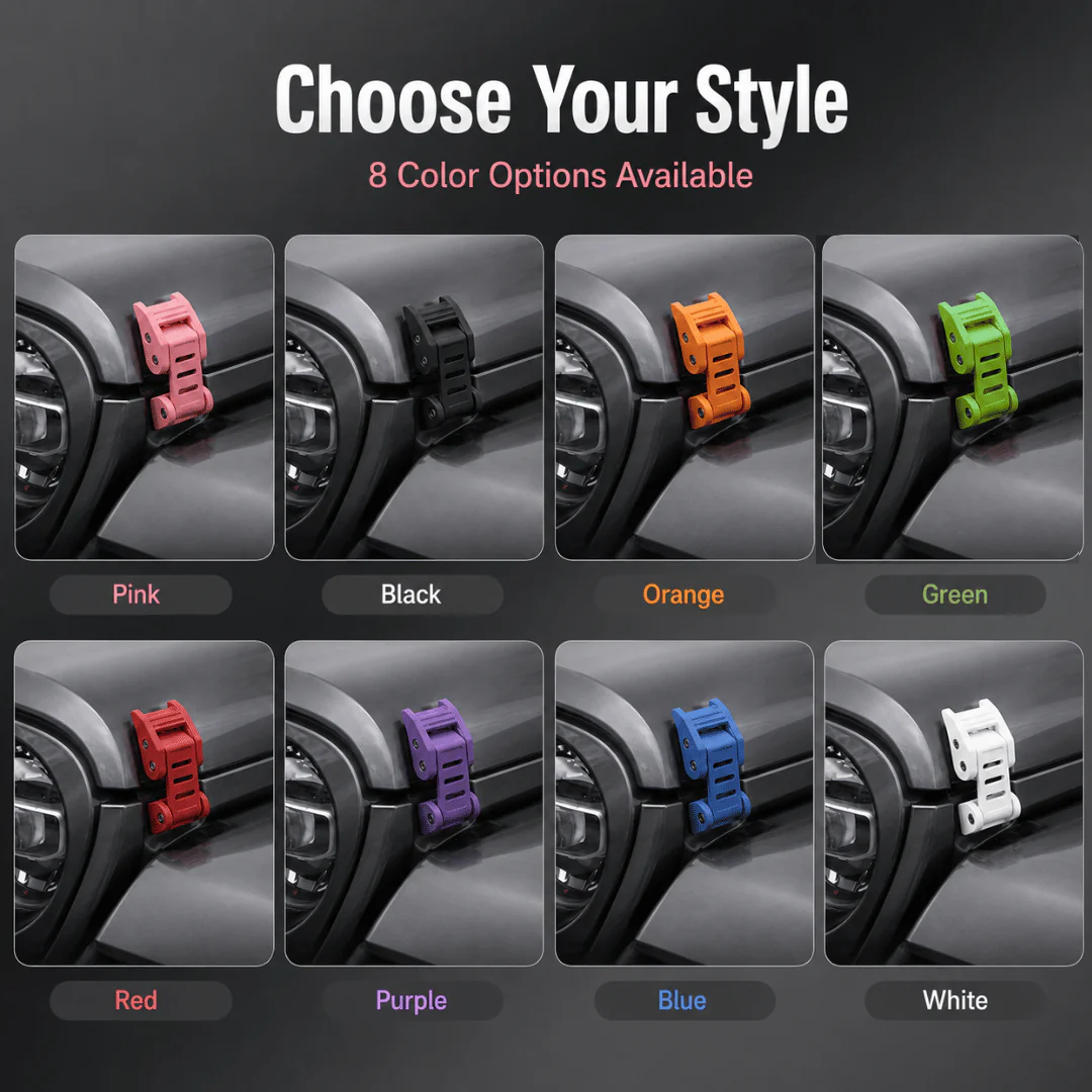 For 2007+ Jeep Wrangler JK JL & Gladiator JT Stainless Steel Hood Latches Hood Lock Catch Kit - Image 7