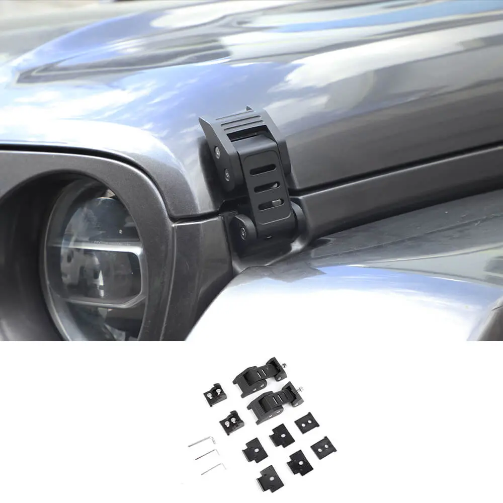 For 2007+ Jeep Wrangler JK JL & Gladiator JT Stainless Steel Hood Latches Hood Lock Catch Kit - Image 8