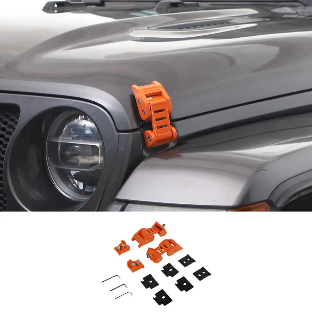 For 2007+ Jeep Wrangler JK JL & Gladiator JT Stainless Steel Hood Latches Hood Lock Catch Kit - Image 9
