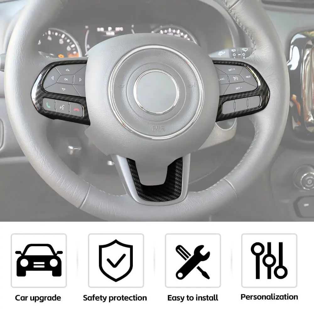 For Jeep Renegade 2015+ & Compass 2017-2020 Steering Wheel Cover Trim - Image 5
