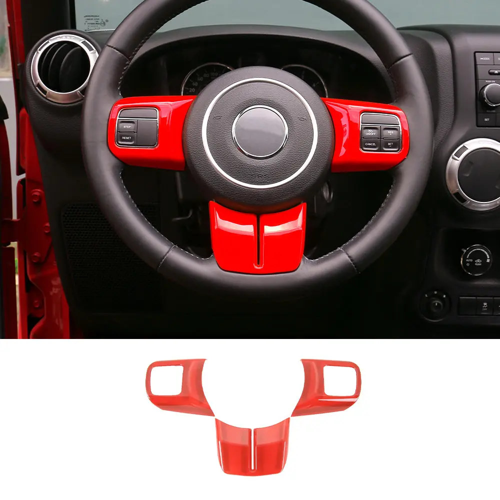 For Jeep Wrangler JK 11-18 & Patriot Compass11-16 & Grand Cherokee11-13 Steering Wheel Covers Panel Trim - Image 17