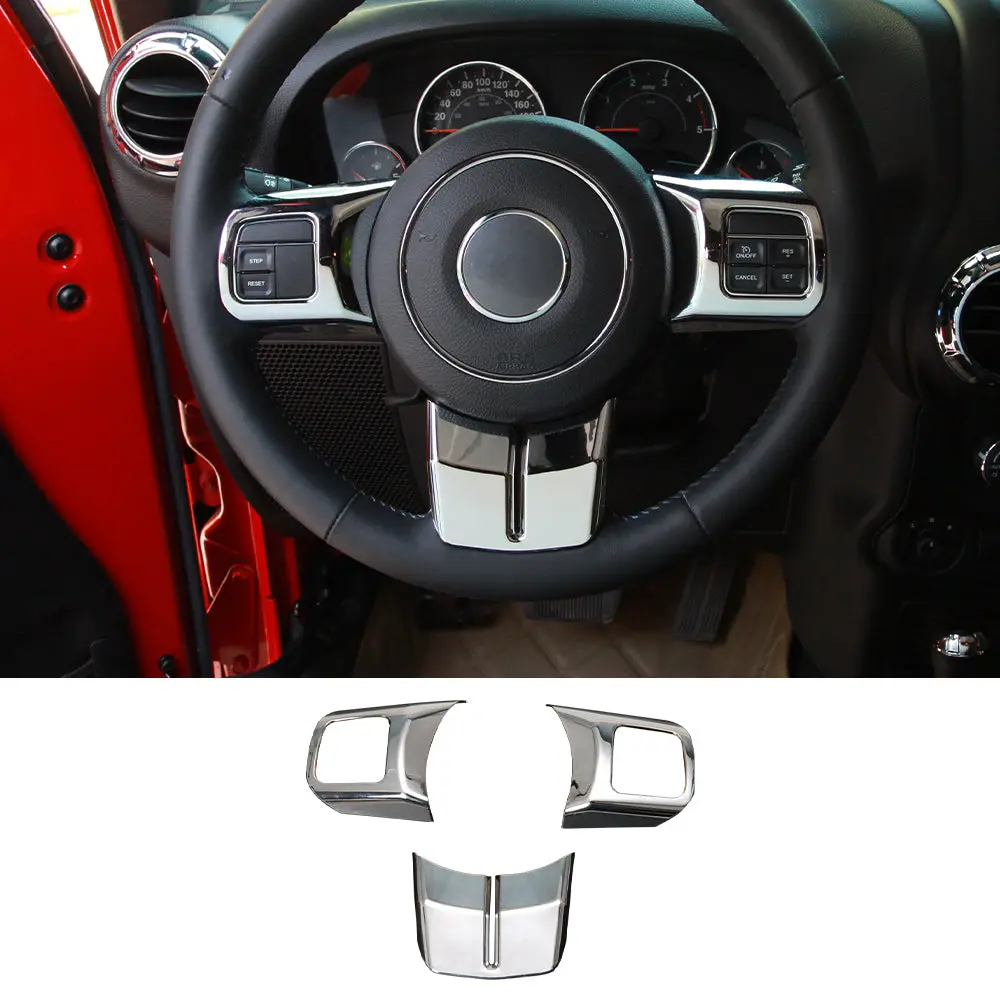For Jeep Wrangler JK 11-18 & Patriot Compass11-16 & Grand Cherokee11-13 Steering Wheel Covers Panel Trim - Image 18