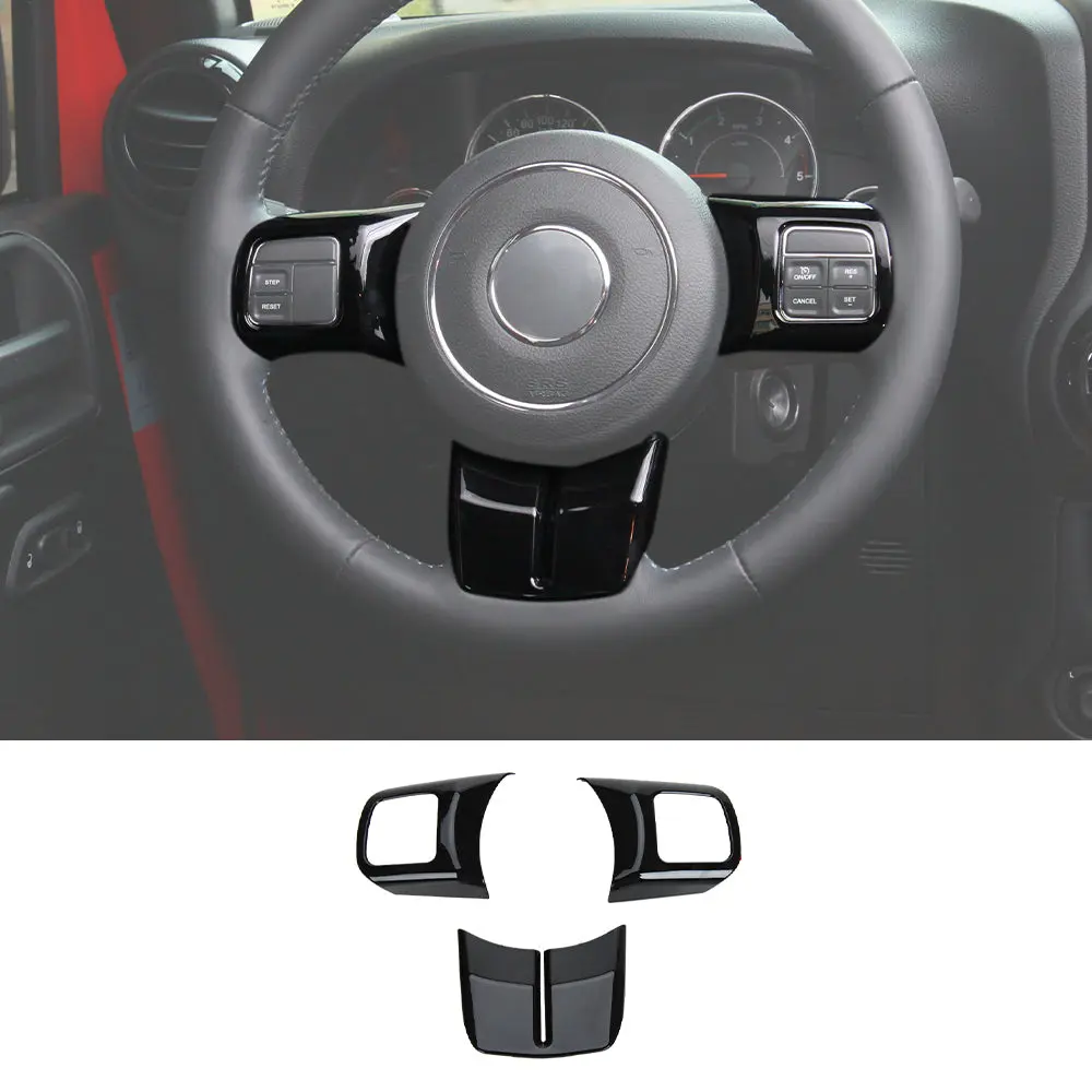For Jeep Wrangler JK 11-18 & Patriot Compass11-16 & Grand Cherokee11-13 Steering Wheel Covers Panel Trim - Image 21