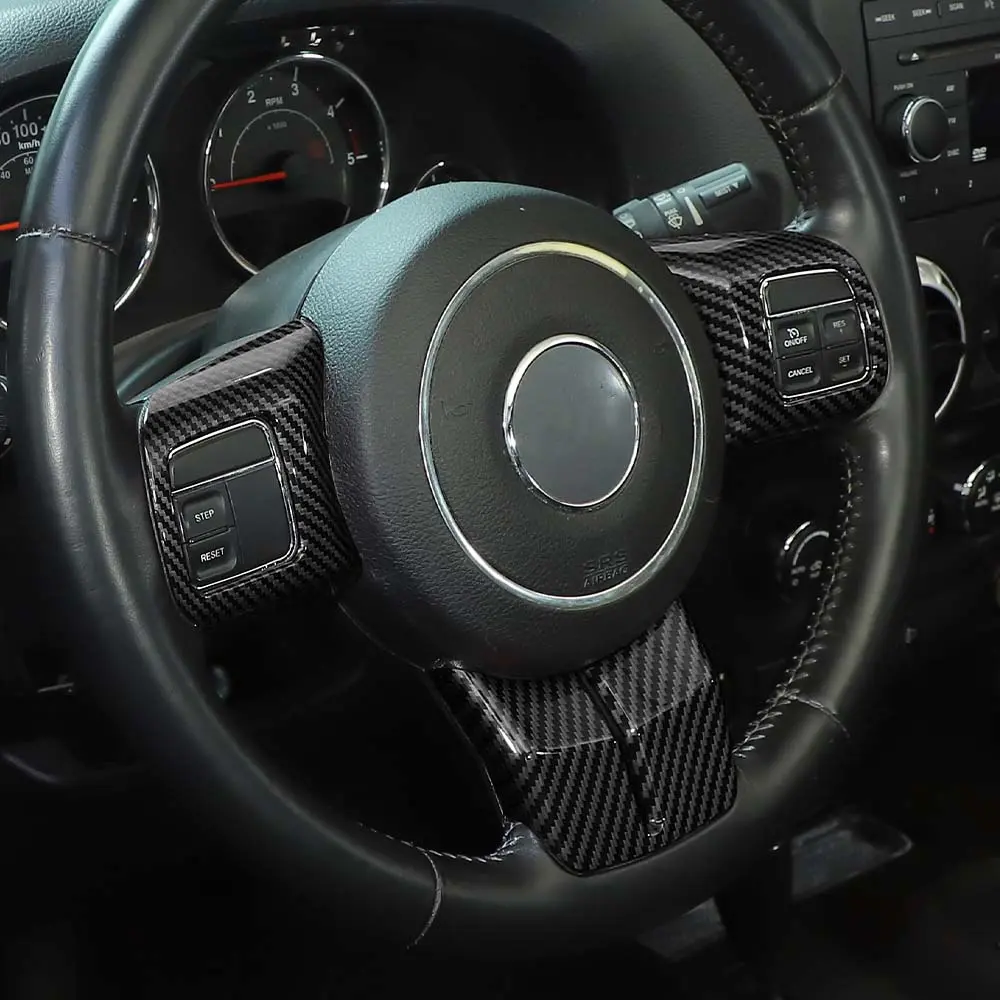 For Jeep Wrangler JK 11-18 & Patriot Compass11-16 & Grand Cherokee11-13 Steering Wheel Covers Panel Trim - Image 5
