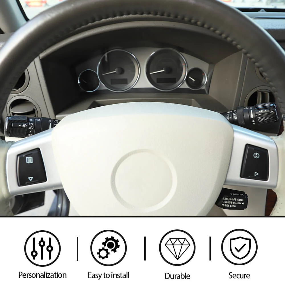 For 2007-2010 Jeep Grand Cherokee Steering Wheel Headlight/Wiper Switch Trim Cap - Image 6