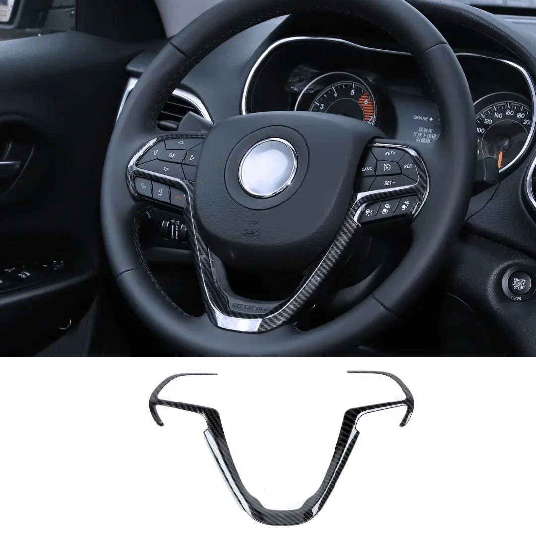 For 2014-2021 Jeep Grand Cherokee WK2 & 2014+ Cherokee Steering Wheel Trim Cover - Image 10