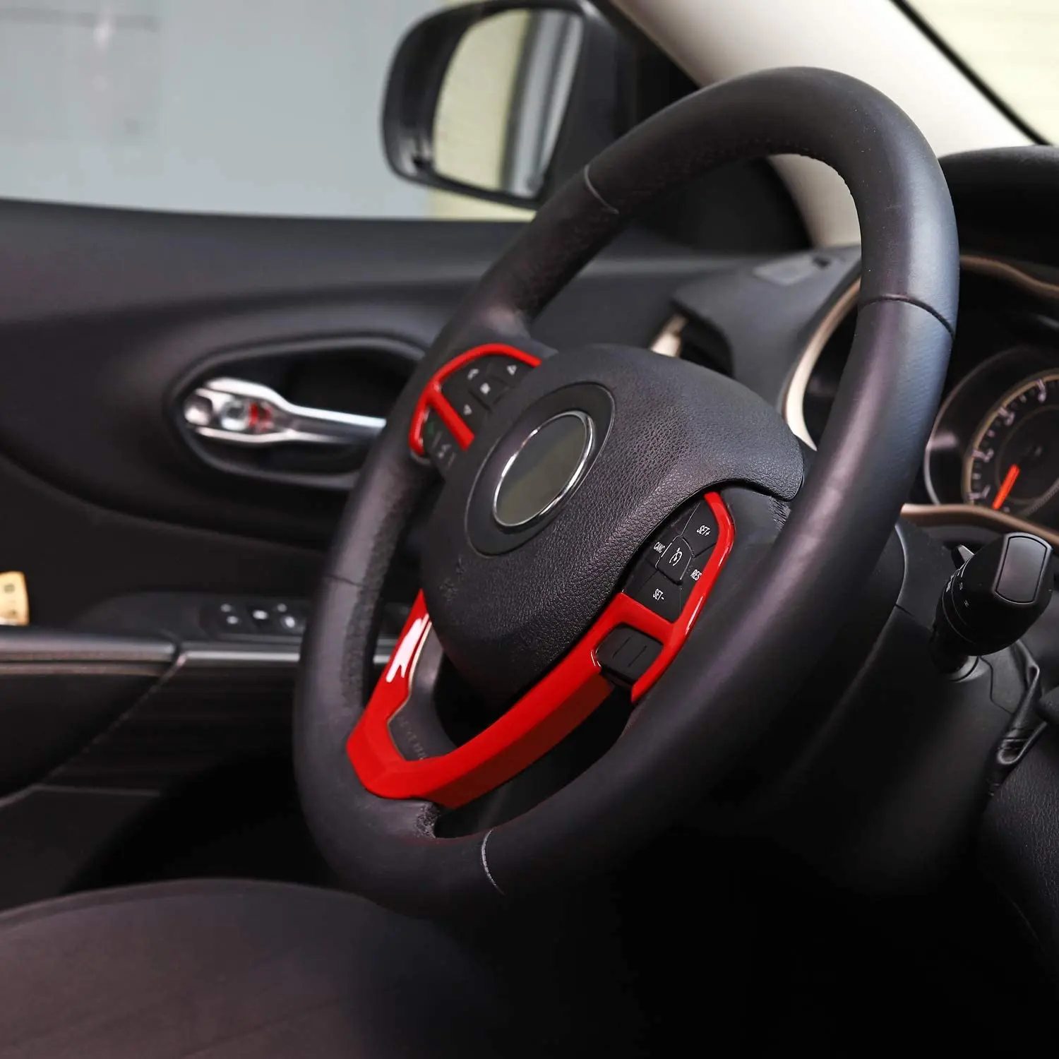 For 2014-2021 Jeep Grand Cherokee WK2 & 2014+ Cherokee Steering Wheel Trim Cover - Image 4
