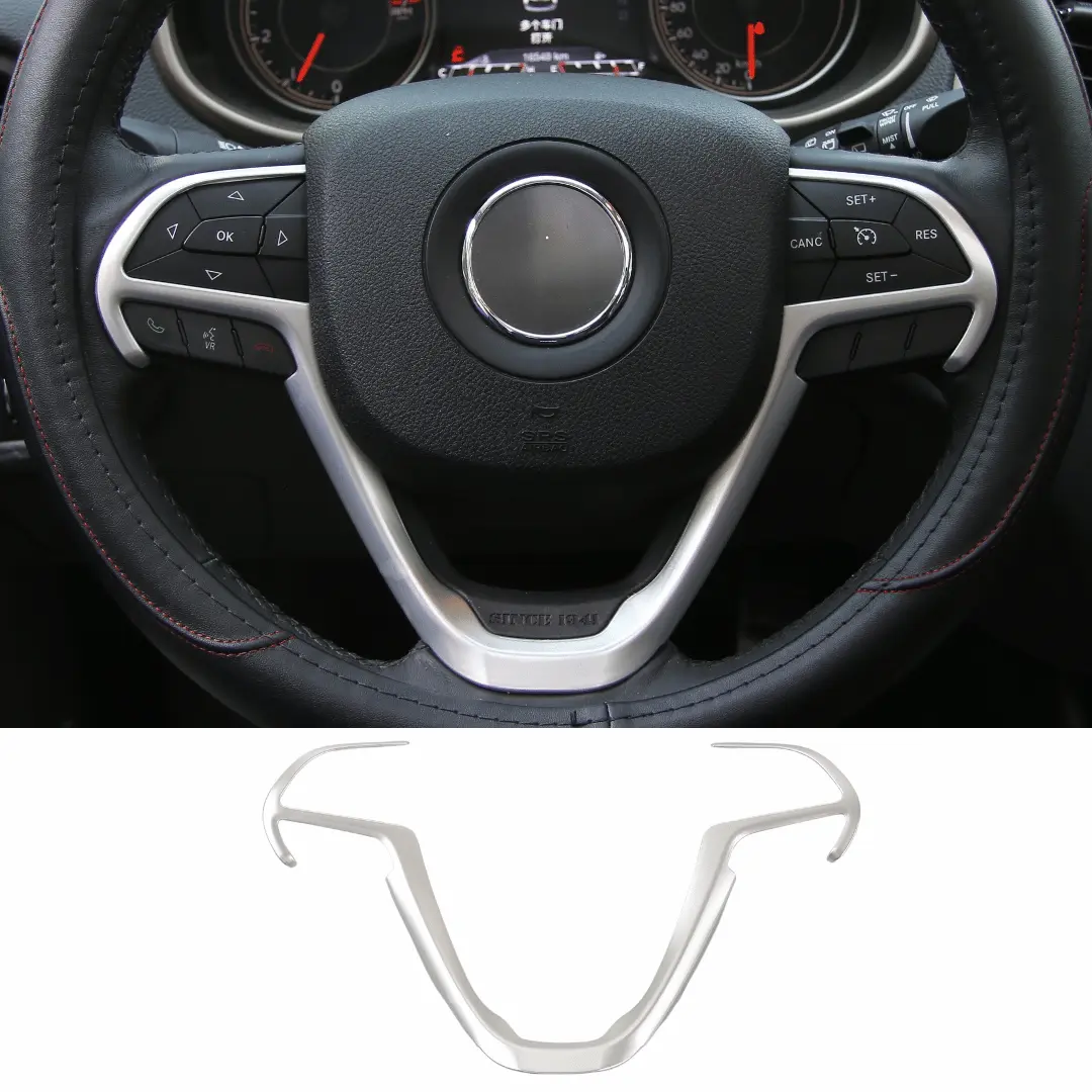 For 2014-2021 Jeep Grand Cherokee WK2 & 2014+ Cherokee Steering Wheel Trim Cover - Image 9