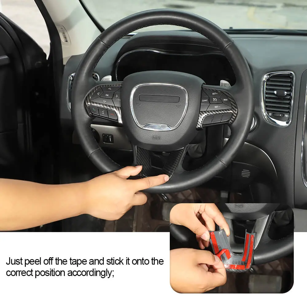 For 2014-2021 Jeep Grand Cherokee SRT8 Steering Wheel Trim Cover 3pcs - Image 4