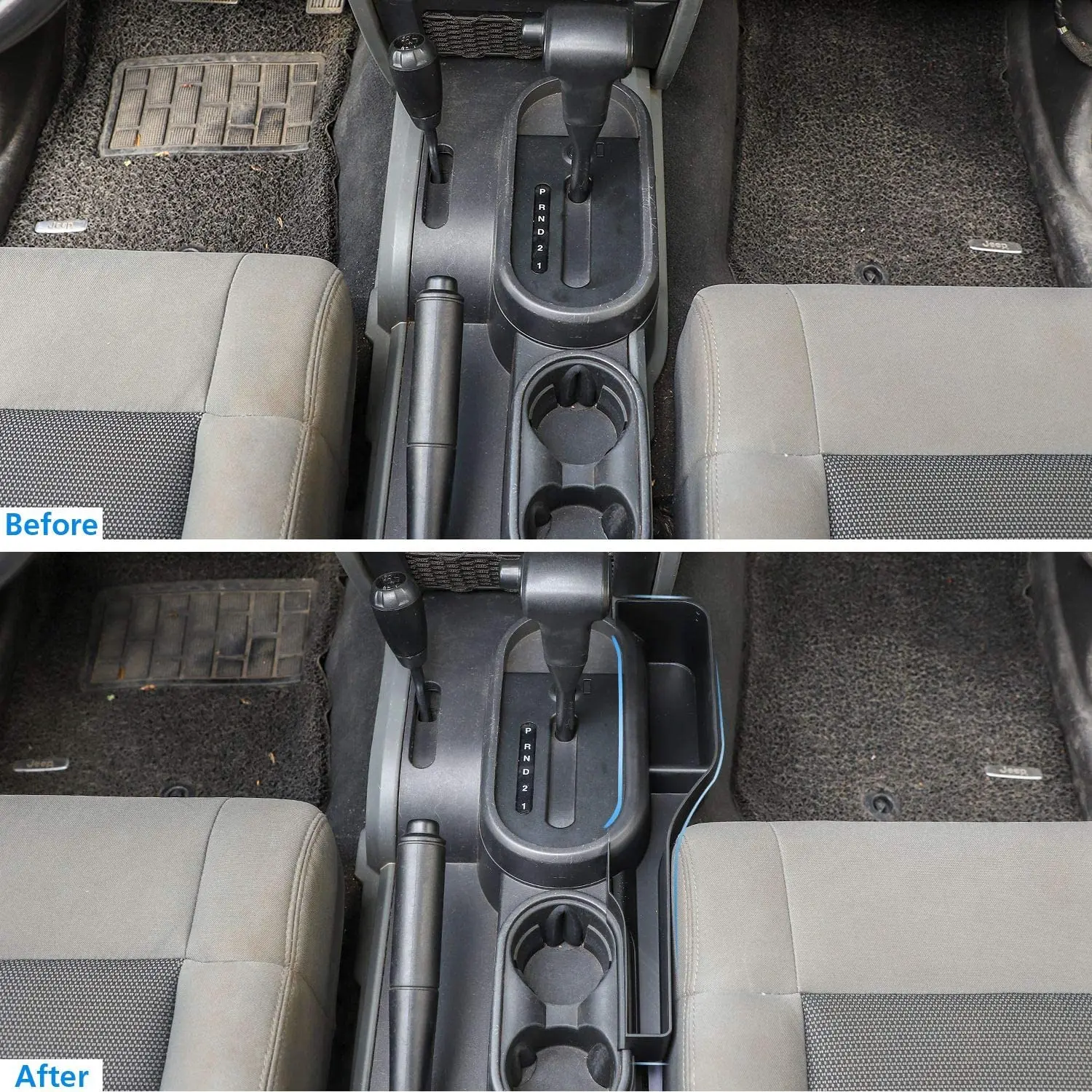 For 2007-2010 Jeep Wrangler JK JKU Gear Shift Center Console Storage Tray Organizer Box - Image 3