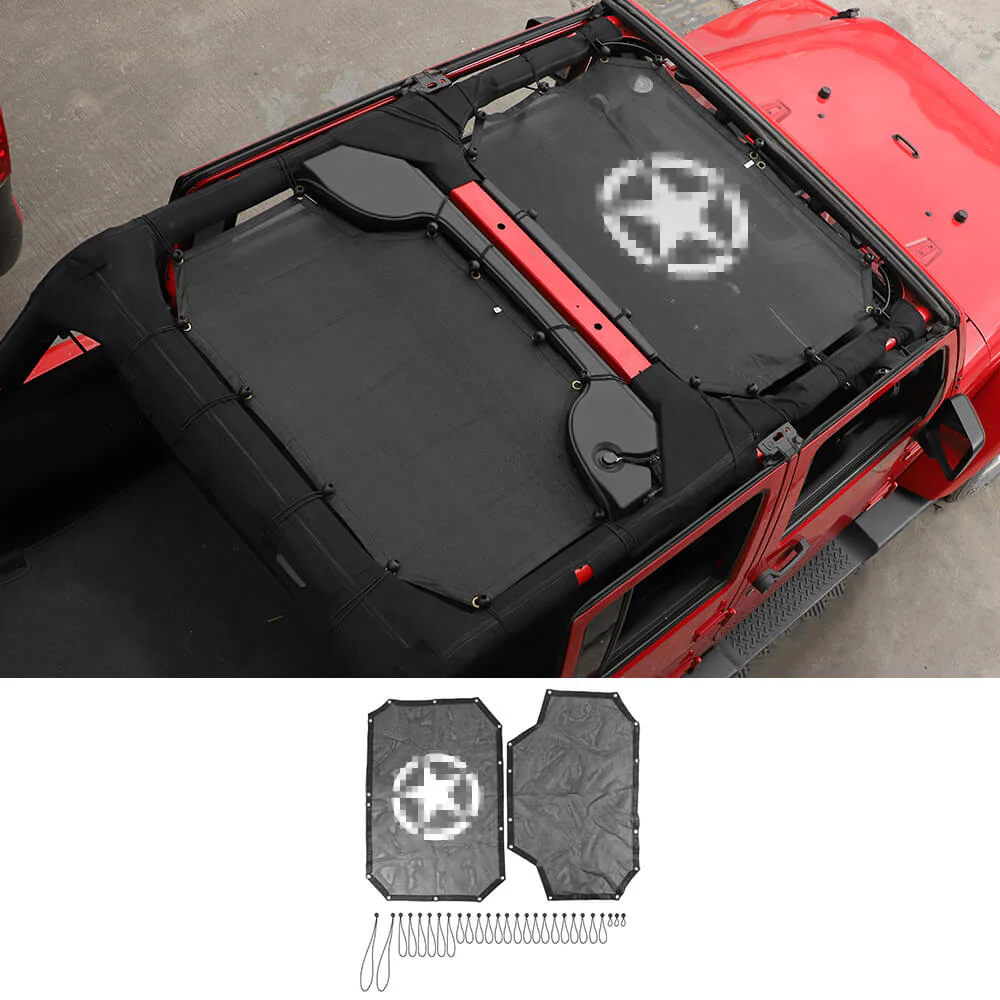 For 2007-2018 Jeep Wrangler JKU 4 Door Sun Shade Mesh Sunshade Provides UV Sun Protection Front & Rear - Image 15