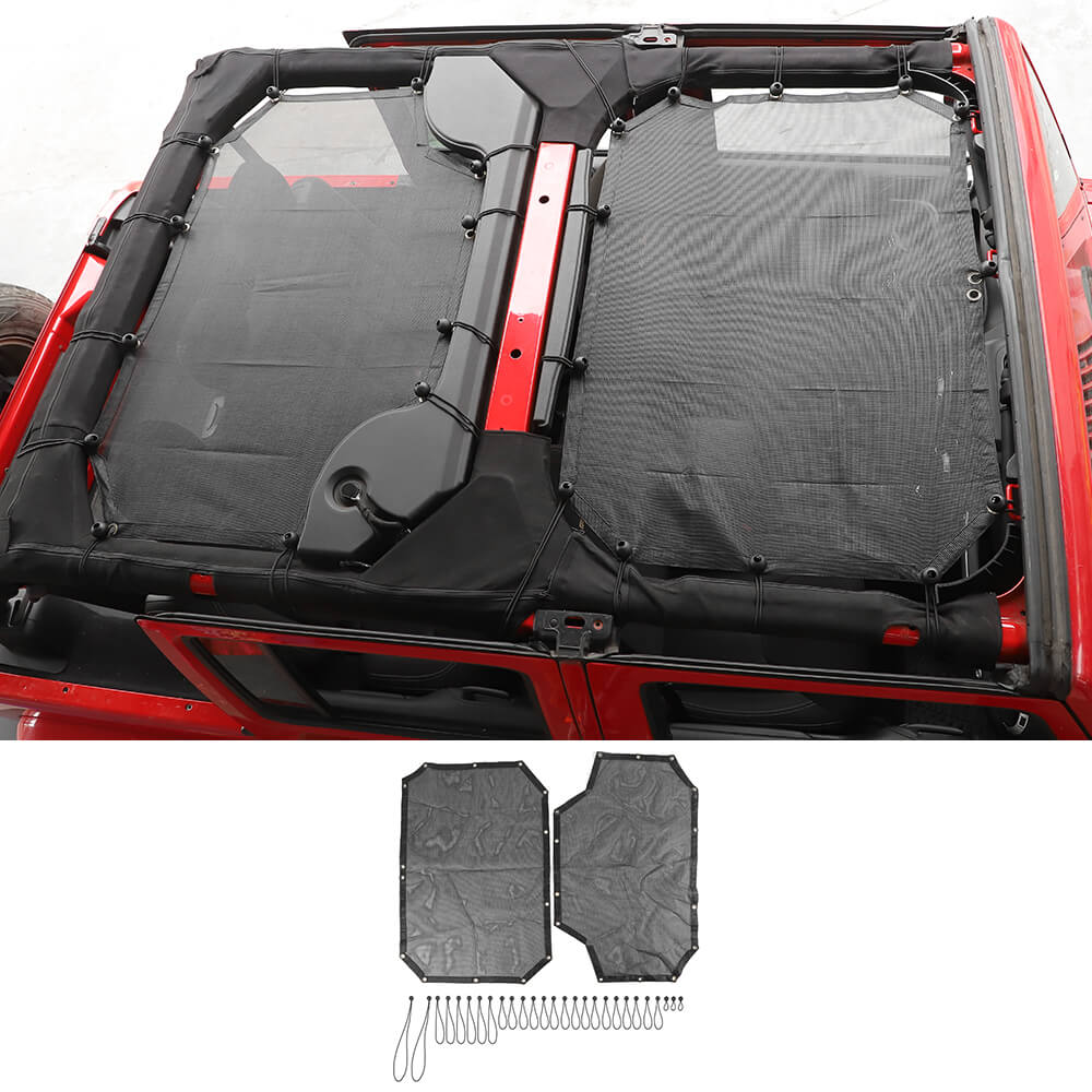 For 2007-2018 Jeep Wrangler JKU 4 Door Sun Shade Mesh Sunshade Provides UV Sun Protection Front & Rear - Image 16