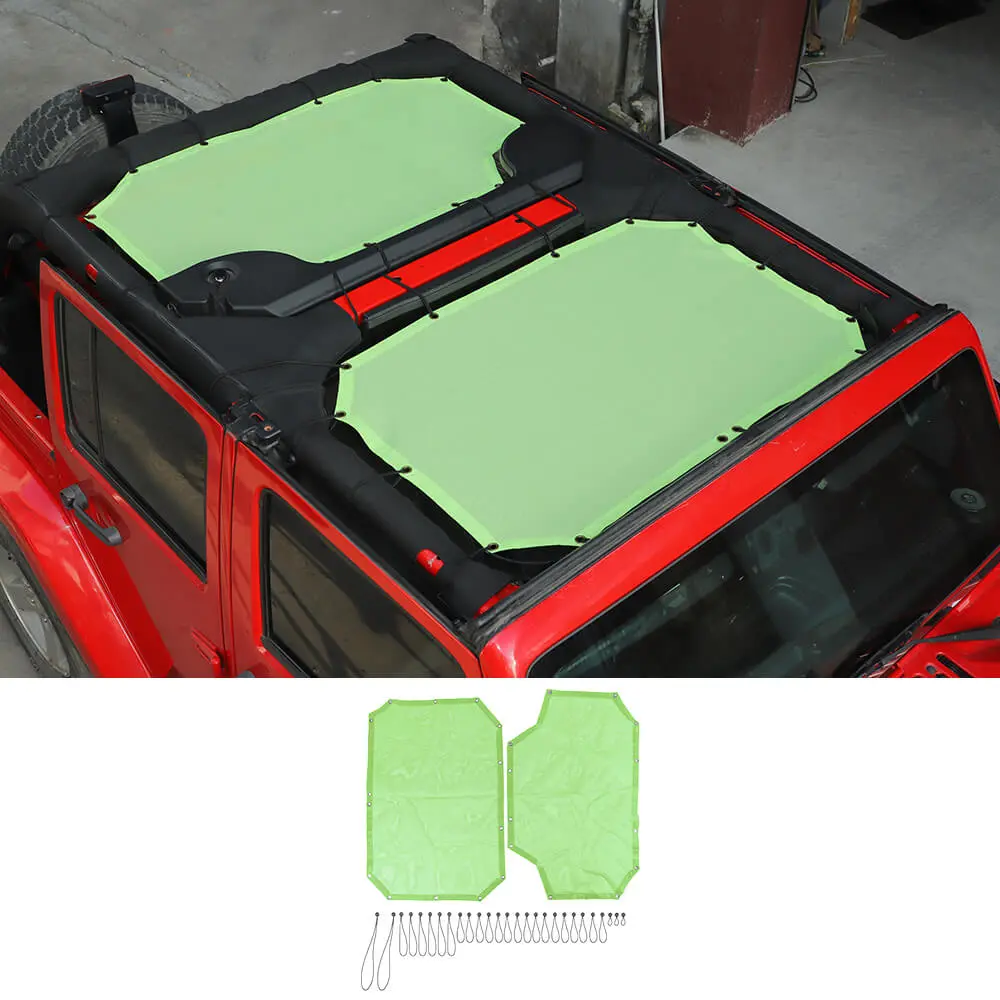For 2007-2018 Jeep Wrangler JKU 4 Door Front & Rear Mesh Bikini Top Sunshade – UV Protection Soft Roof Cover - Image 15