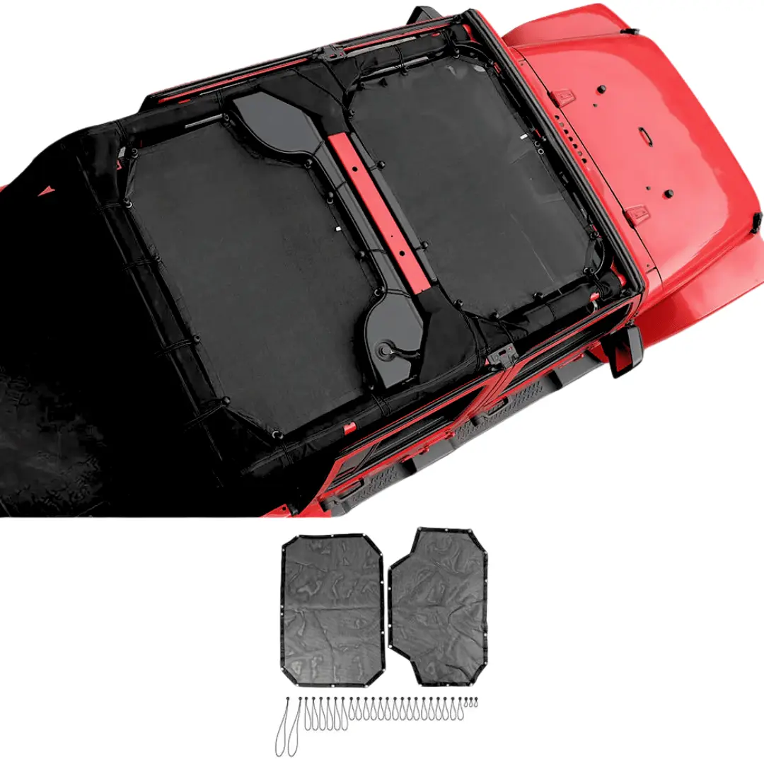 For 2007-2018 Jeep Wrangler JKU 4 Door Front & Rear Mesh Bikini Top Sunshade – UV Protection Soft Roof Cover - Image 17